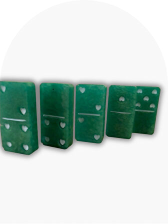 Yeşil Kalpli Tasarım Domino Oyunu