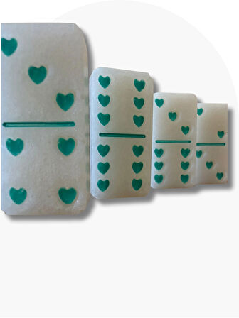 Beyaz Mavi Kalpli Tasarım Domino Oyunu