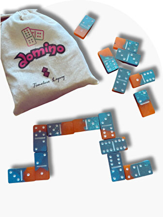 Tasarım Domino Oyunu - Turuncu Turkuaz