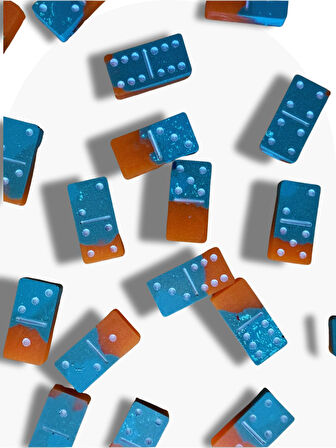 Tasarım Domino Oyunu - Turuncu Turkuaz