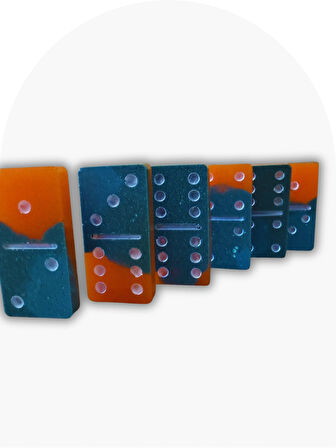 Tasarım Domino Oyunu - Turuncu Turkuaz