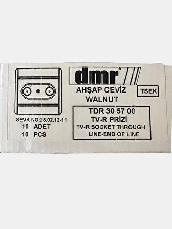 Demirbağ TV Prizi Sıva Altı Ahşap Ceviz 305700 (Çerçevesiz)