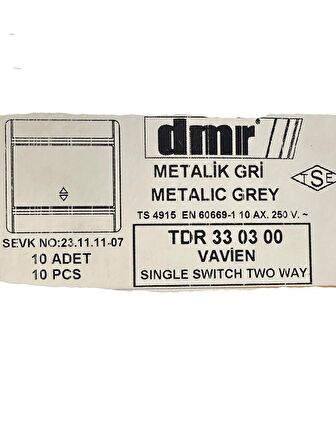 Demirbağ Vavien Sıva Altı Metalik Gri 330300 (Çerçevesiz) (2 Adet)