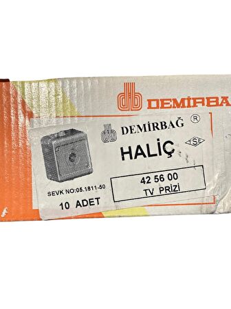 Demirbağ TV Prizi Sıva Üstü Haliç Gri 425600