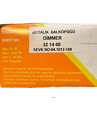 Demirbağ Dimmer Sıva Altı Metalik Bal Köpüğü 321400 (Çerçevesiz)