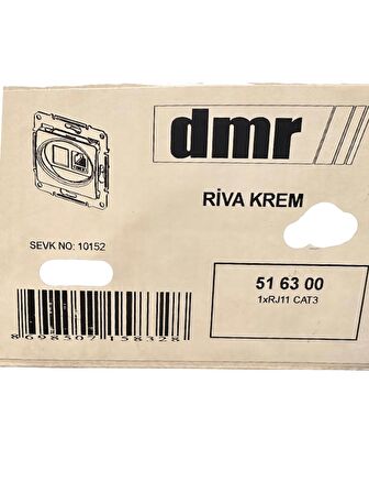 Demirbağ Telefon Prizi Sıva Altı Riva Krem 516300 (Çerçevesiz)