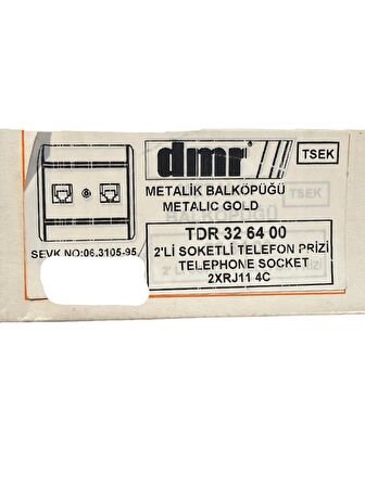 Demirbağ İkili Telefon Prizi Sıva Altı Metalik Bal Köpüğü 326400 (Çerçevesiz)