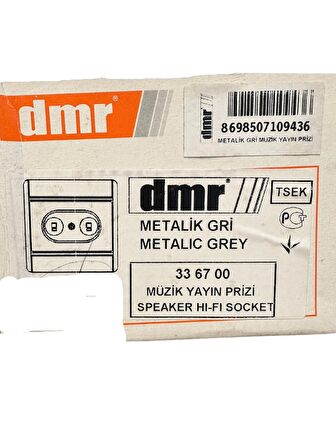 Demirbağ Müzik Yayın Prizi Sıva Altı Metalik Gri 336700 (Çerçevesiz)