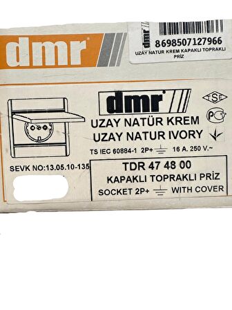 Demirbağ Kapaklı Topraklı Priz Sıva Altı Riva Krem 474800