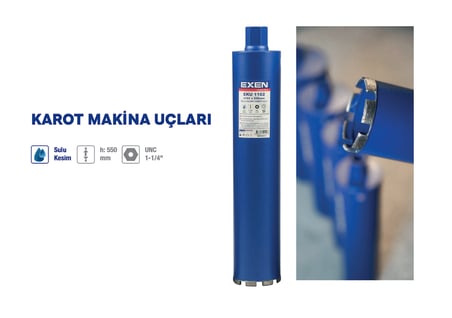 EXEN EKU 1127 127X550 MM ELMAS KAROT UCU SULU KESİM