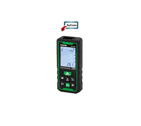 PROTER PL 50 GL 50 MT. LAZER METRE İÇ VE DIŞ ALAN ÖLÇÜM (YEŞİL LAZER PİLLİ)