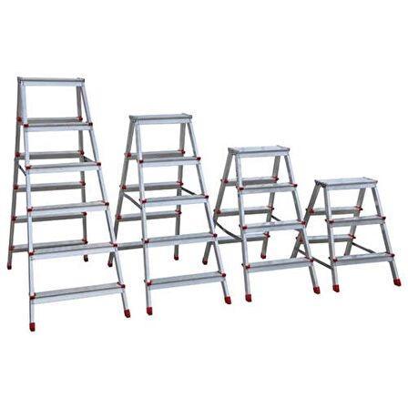 ALÜMİNYUM ÇİFT ÇIKIŞLI 4 BASAMAKLI MERDİVEN (91 CM) (ACCM.02)