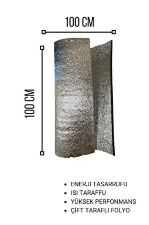 ALÜMİNYUM KAPLI POLİETİLEN SÜNGER LEVHA 10 MM (EN:1 MT BOY:5 MT)