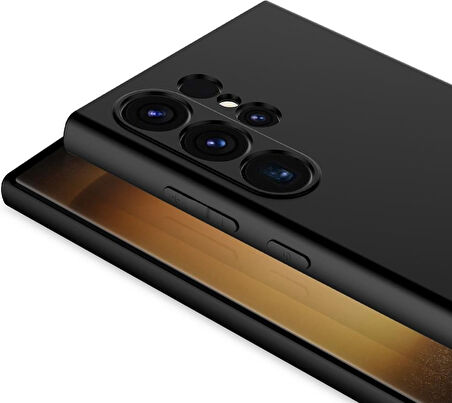 Samsung S24 Ultra Kılıf Lansman Silikon ve Esnek Siyah