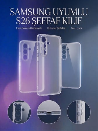  Samsung S26 Uyumlu 2mm Şeffaf ve Esnek Kılıf