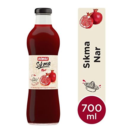 Dimes Sıkma %100 Nar Suyu 700 Ml X 6 Adet