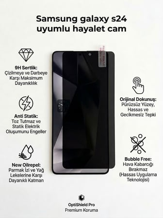 Samsung Galaxy S24 Ultra Uyumlu Ekran Koruyucu Hayalet Cam