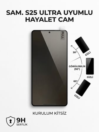 Samsung Galaxy S25 Ultra Uyumlu Ekran Koruyucu Hayalet Cam