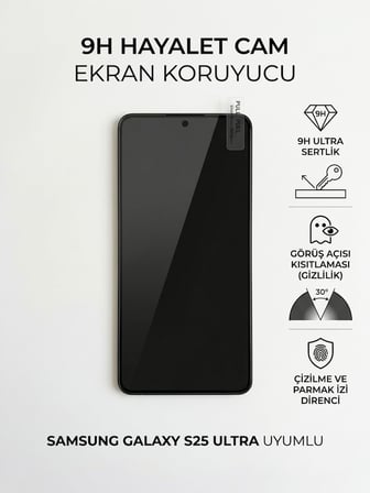 Samsung Galaxy S25 Ultra Uyumlu Ekran Koruyucu Hayalet Cam