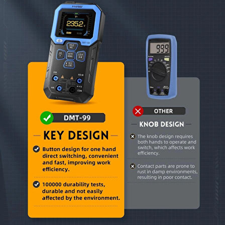 Fnirsi DMT-99 Akıllı Renkli Ekranlı Dijital Multimetre