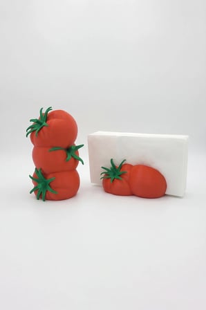 3 katlı domates vazo ve peçetelik seti - kuru ve yapay çiçeklik mutfak & masa dekorasyonu - bioplastik
