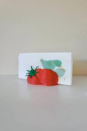 3 katlı domates vazo ve peçetelik seti - kuru ve yapay çiçeklik mutfak & masa dekorasyonu - bioplastik