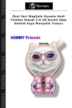 Özel Seri MagSafe Uyumlu Kedi Telefon Standı 2.0 3D Renkli Obje Günlük Eşya Manyetik Tutucu
