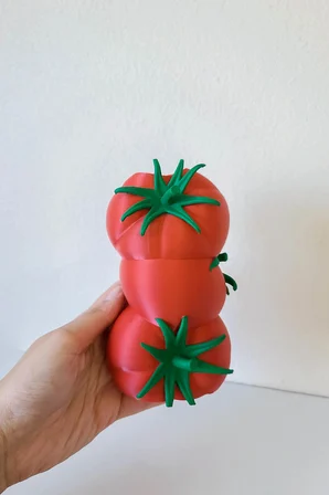 3 Katlı Domates Vazo Ve Mumluk Seti - Kuru Çiçek Ve LED Mum Standı Ev Dekoru - Bioplastik