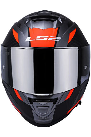 Storm 2 Racer Turuncu Kapalı Motosiklet Kaskı Gri Camlı