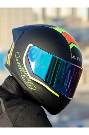 RAPID 2 RACE EXTRA MAT NEON SARI FULLFACE MOTOSİKLET KASKI GÖKKUŞAĞI CAMLI