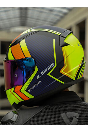 RAPID 2 EXTRA MAT NEON SARI FULLFACE MOTOSİKLET KASKI GÖKKUŞAĞI CAMLI