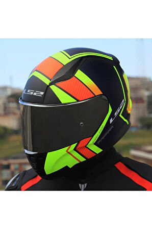RAPID 2 EXTRA MAT NEON SARI FULLFACE MOTOSİKLET KASKI GRİ CAMLI
