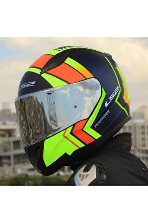 RAPID 2 EXTRA MAT NEON SARI FULLFACE MOTOSİKLET KASKI GRİ CAMLI