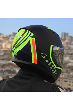 RAPID 2 EXTRA MAT NEON SARI FULLFACE MOTOSİKLET KASKI GRİ CAMLI