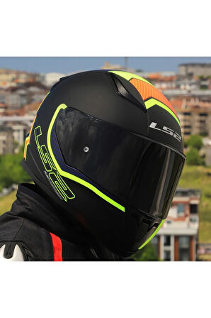 RAPID 2 EXTRA MAT NEON SARI FULLFACE MOTOSİKLET KASKI SİYAH CAMLI