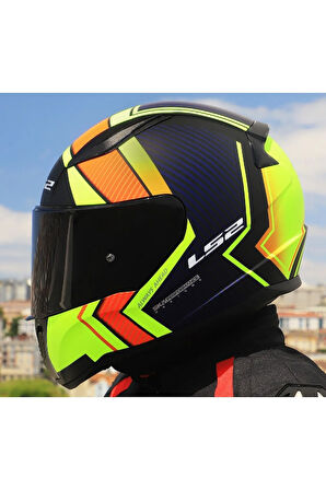 RAPID 2 EXTRA MAT NEON SARI FULLFACE MOTOSİKLET KASKI SİYAH CAMLI