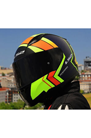 RAPID 2 EXTRA MAT NEON SARI FULLFACE MOTOSİKLET KASKI SİYAH CAMLI