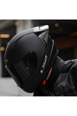 Rapıd 2 Race Mat Siyah Full Face Motosiklet Kaskı Siyah Camlı