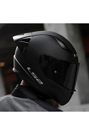 Rapıd 2 Race Mat Siyah Full Face Motosiklet Kaskı Siyah Camlı