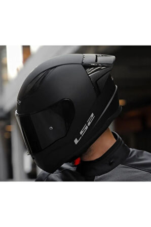 Rapıd 2 Race Mat Siyah Full Face Motosiklet Kaskı Siyah Camlı