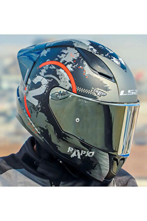 RAPID 2 RACE CIRCLE  FULLFACE MOTOSİKLET KASKI GRİ CAMLI