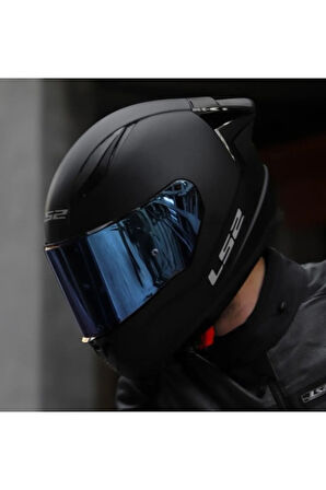 Rapıd 2 Race Mat Siyah Fullface Motosiklet Kaskı Mavi Camlı