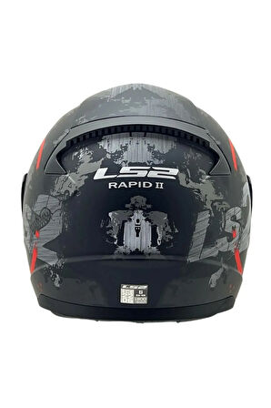 RAPID 2 CIRCLE  FULLFACE MOTOSİKLET KASKI GRİ CAMLI