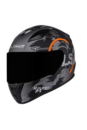 RAPID 2 CIRCLE  FULLFACE MOTOSİKLET KASKI SİYAH CAMLI