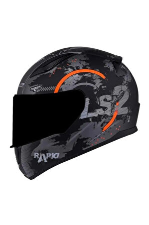 RAPID 2 CIRCLE  FULLFACE MOTOSİKLET KASKI SİYAH CAMLI