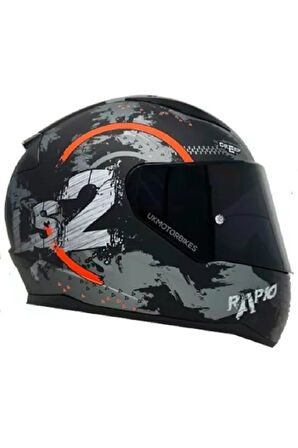 RAPID 2 CIRCLE  FULLFACE MOTOSİKLET KASKI SİYAH CAMLI
