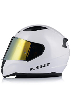 Rapıd 2 Beyaz Fullface Motosiklet Kaskı Gold Camlı