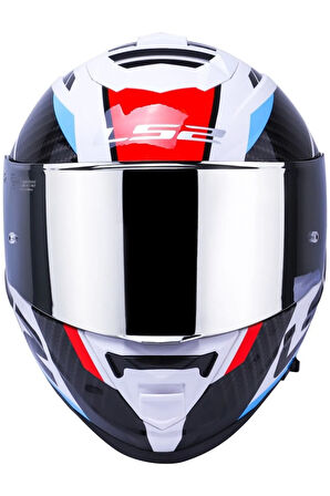 Storm 2 Racer Beyaz Kapalı Motosiklet Kaskı Gri Camlı