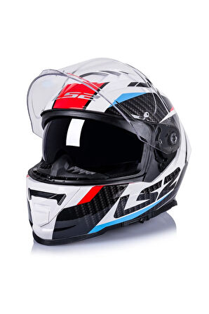 Storm 2 Racer Beyaz Kapalı Motosiklet Kaskı