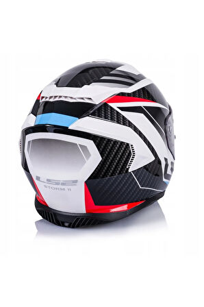 Storm 2 Racer Beyaz Kapalı Motosiklet Kaskı Gold Camlı